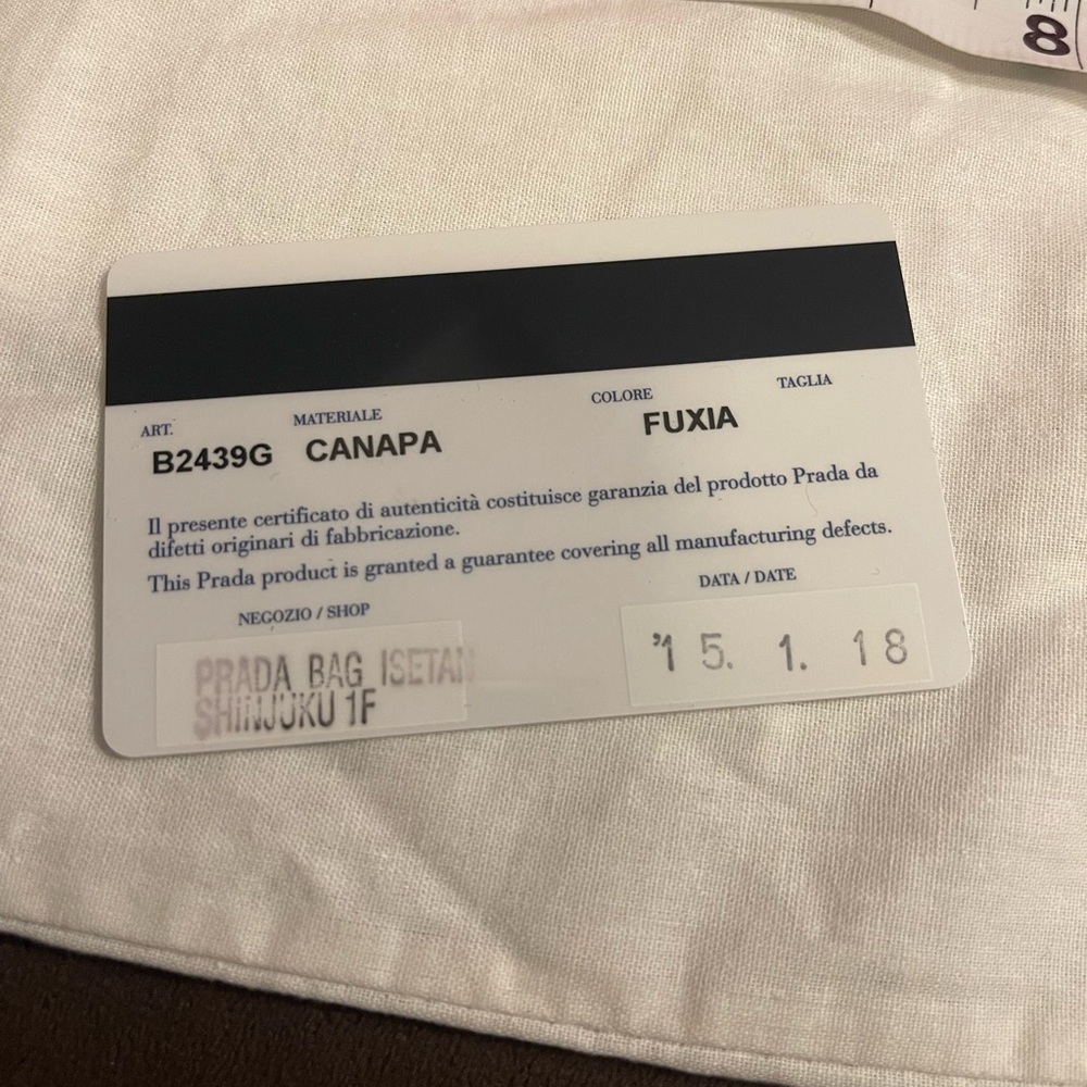 Prada Small Pink Canapa Bag With Dustbag And Card - Picture 16 of 16